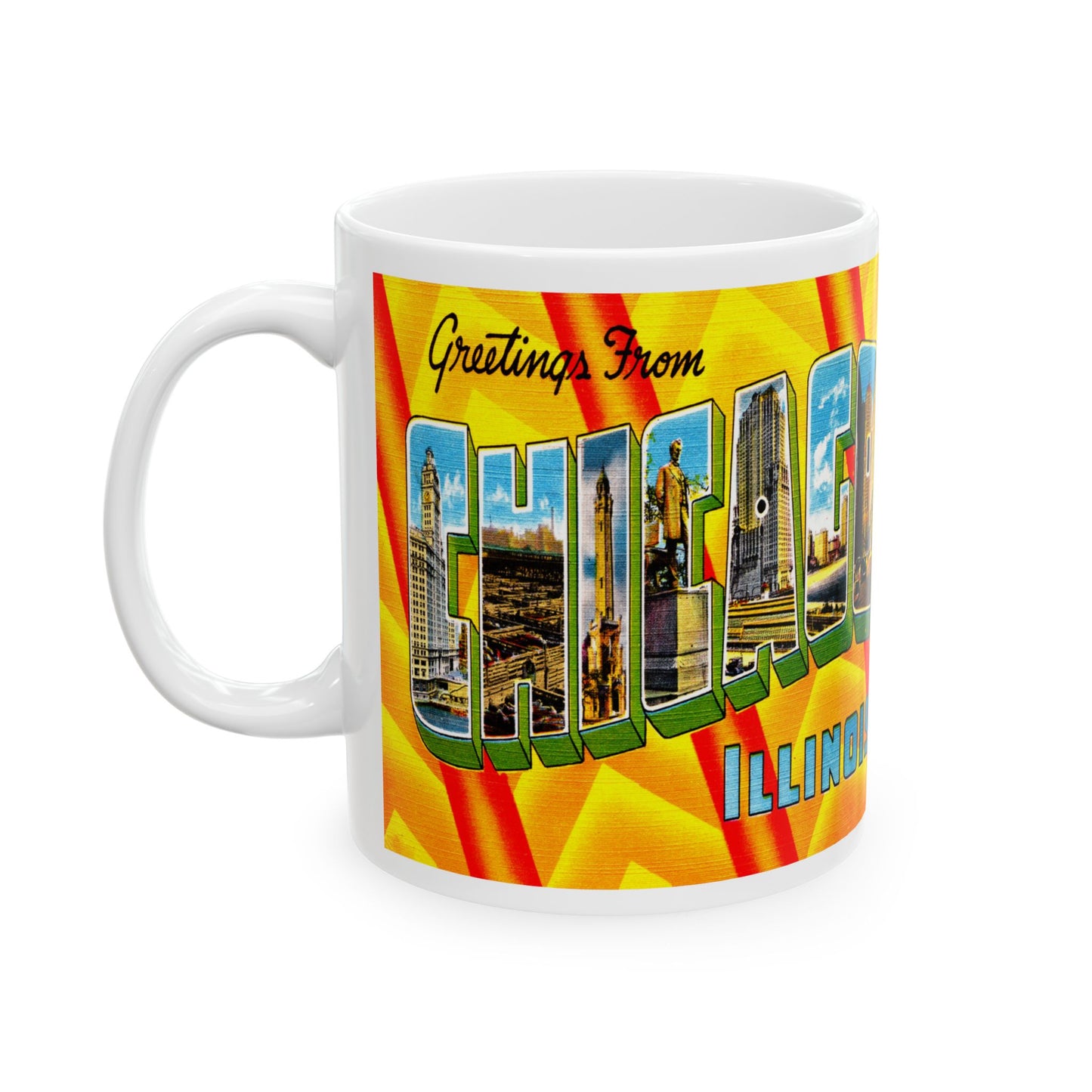 Memebly Retro Greetings from Chicago IL Coffee Mug