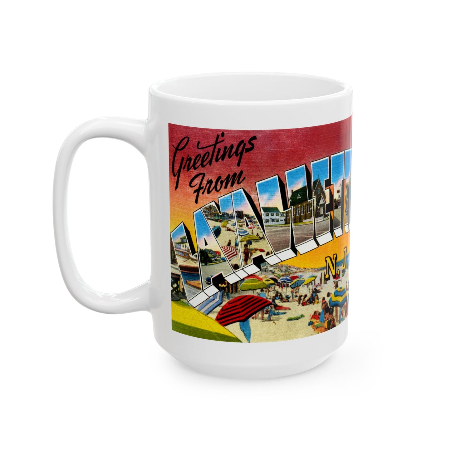 Memebly Vintage Greetings from Lavallette NJ New Jersey Coffee Mug