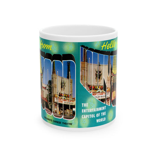 Memebly 1950's Retro Greetings from Hollywood CA California Coffee Mug