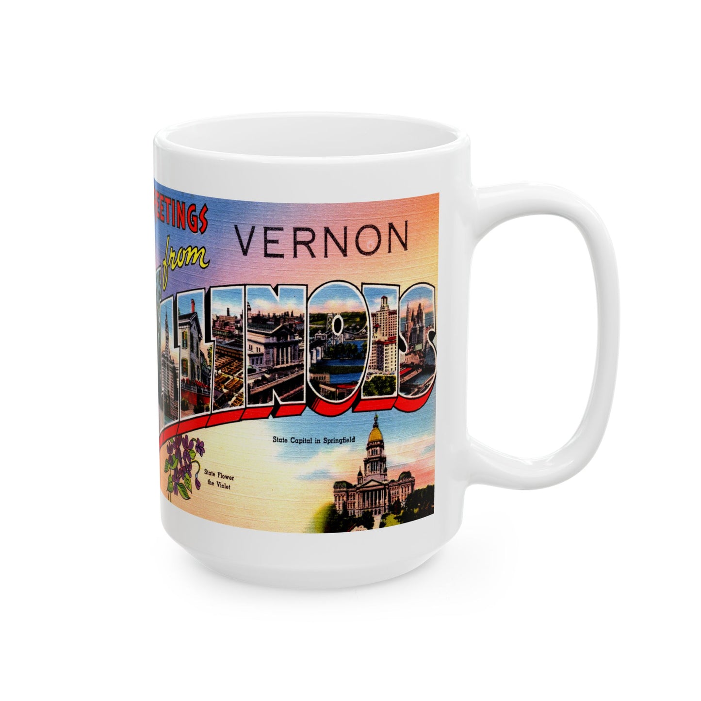 Memebly Vintage Greetings from Vernon IL Mug