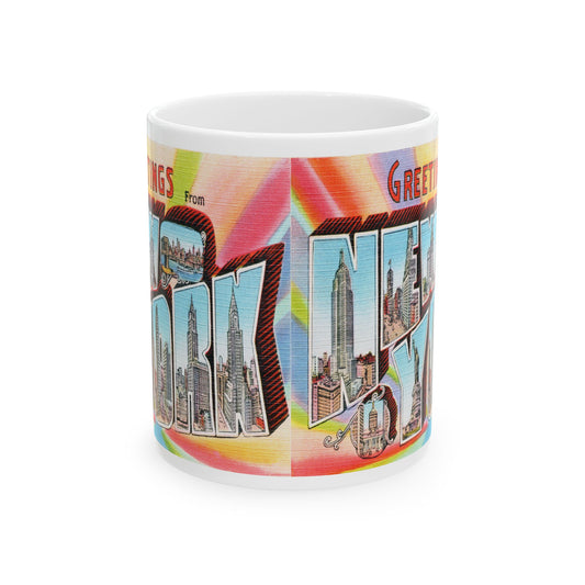 Memebly  Vintage Buildings Greetings from New York City NY New York Coffee Mug