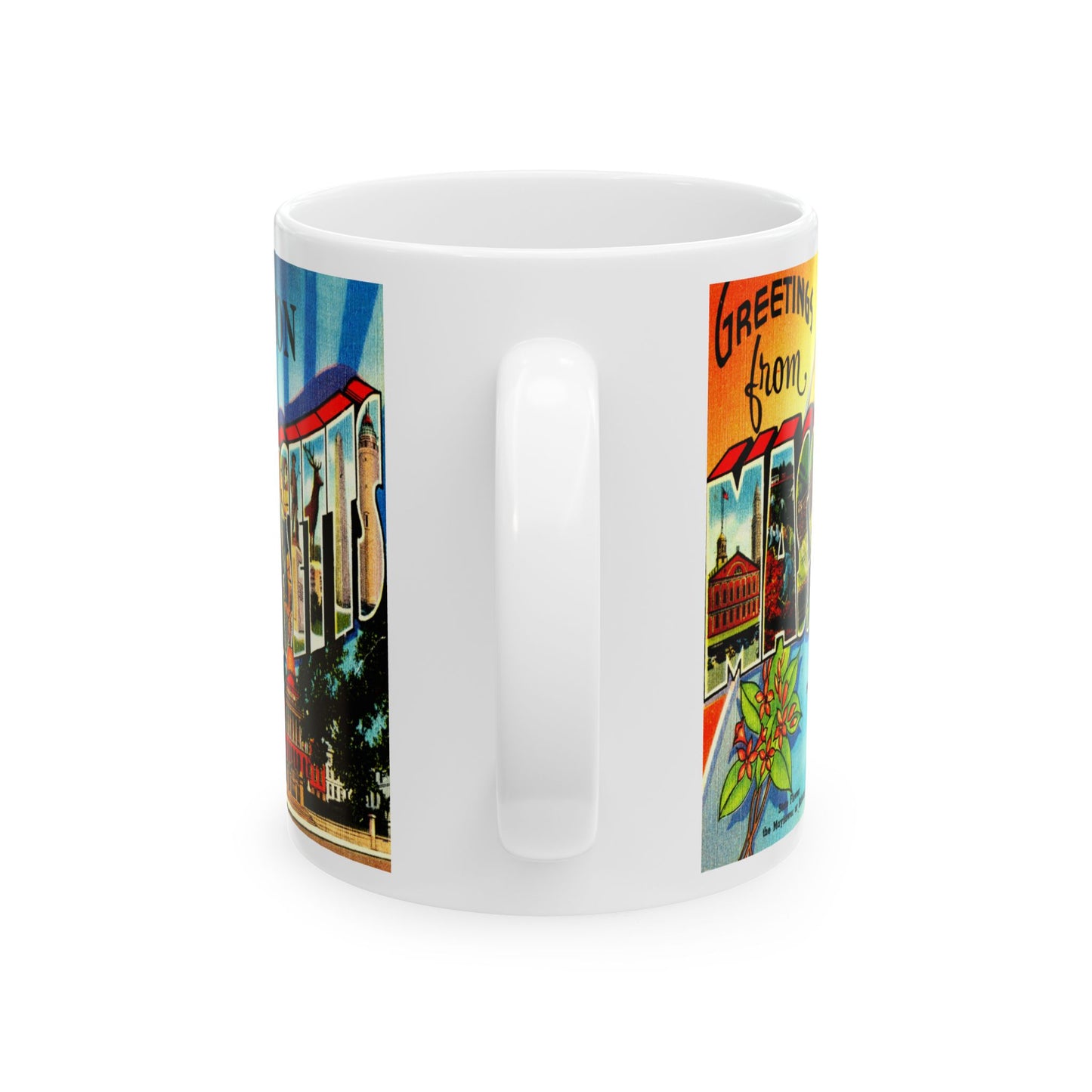 Memebly Retro Greetings from Boston MA Massachusetts Coffee Mug