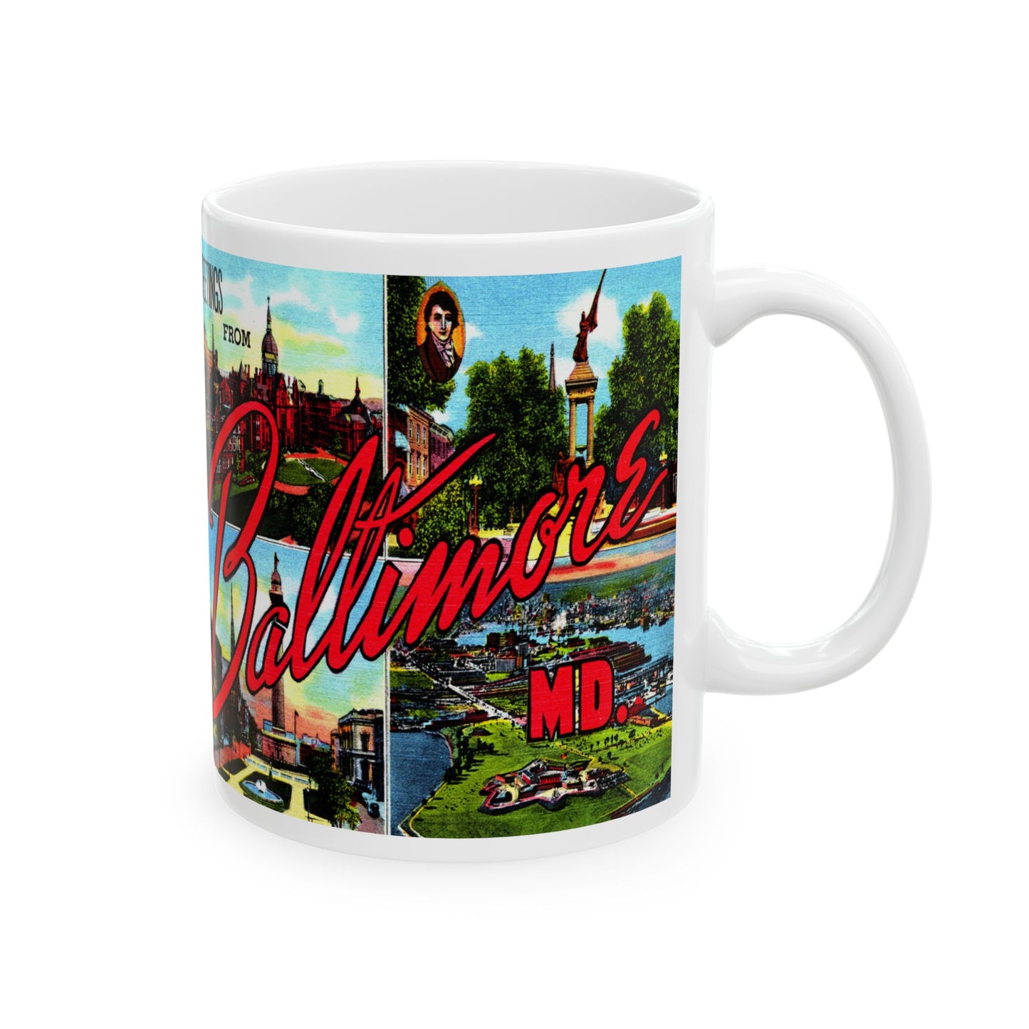 Memebly Scenic Retro Greetings from Baltimore MD Maryland Coffee Mug