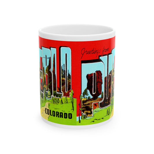 Memebly Vintage Greetings from Pueblo CO Colorado Coffee Mug