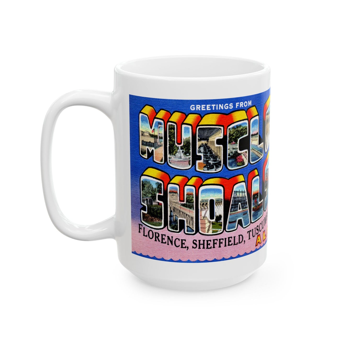 Memebly Vintage Greetings from Muscle Shoals AL Coffee Mug