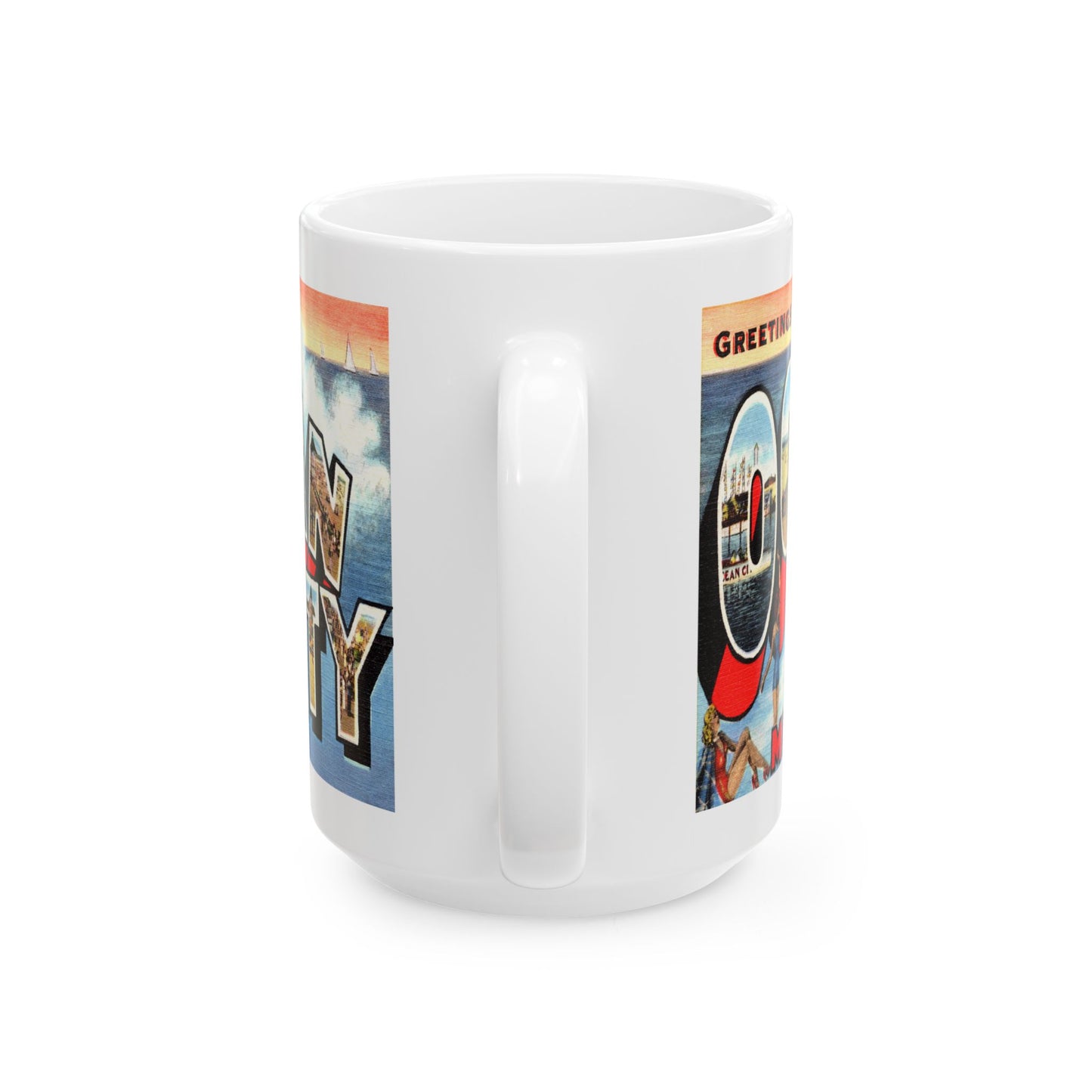 Memebly Scenic Vintage Greetings from Ocean City MD Maryland Coffee Mug