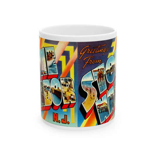 Memebly Vintage Greetings from Stone Harbor NJ New Jersey Coffee Mug