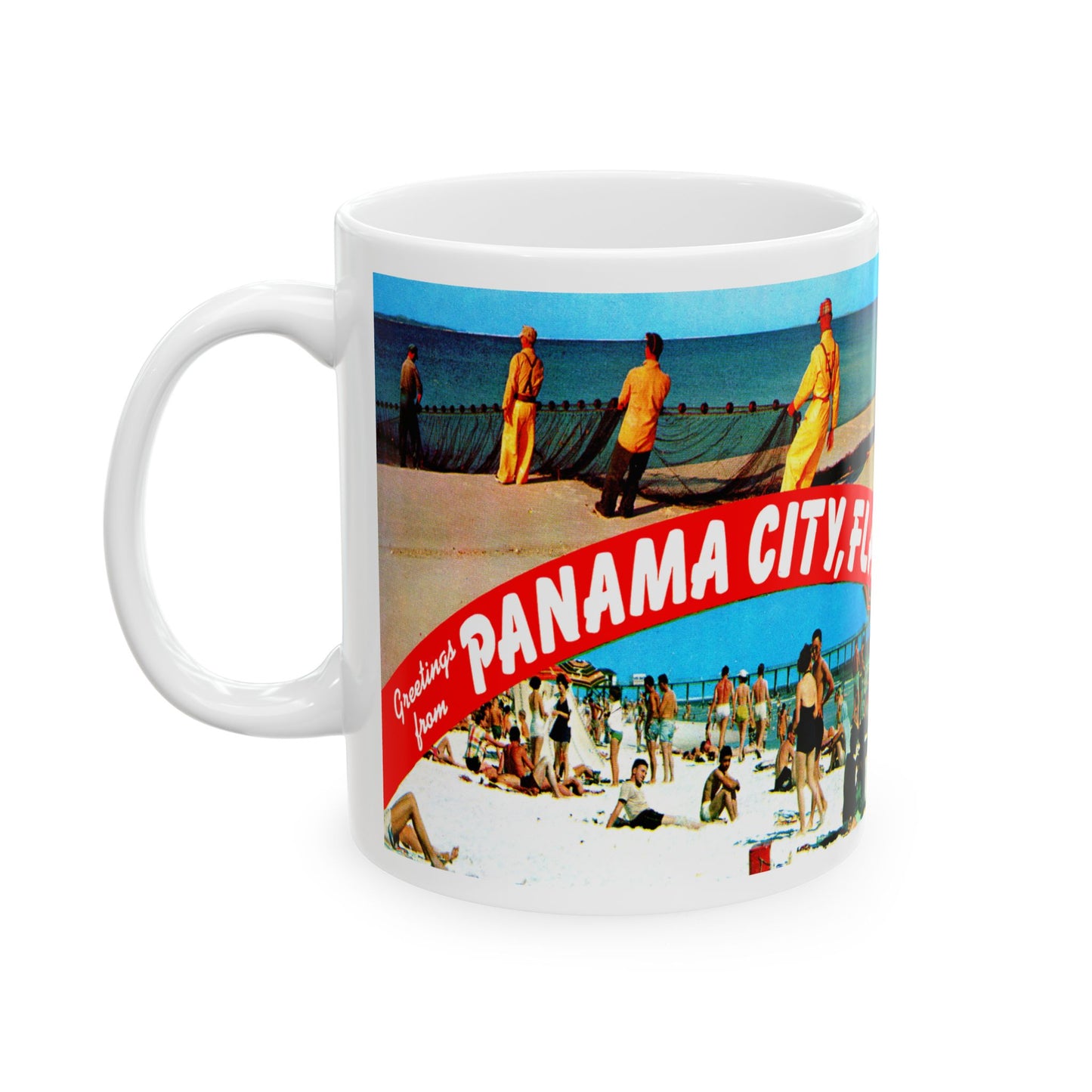 Memebly Retro 1950s Greetings from Panama City FL Florida Coffee Mug