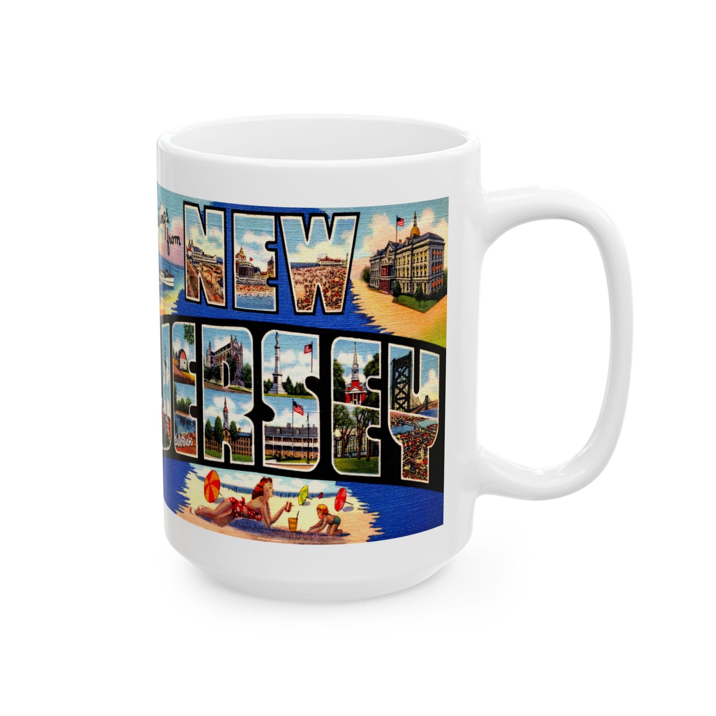 Memebly Scenic Vintage Greetings from New Jersey NJ Coffee Mug