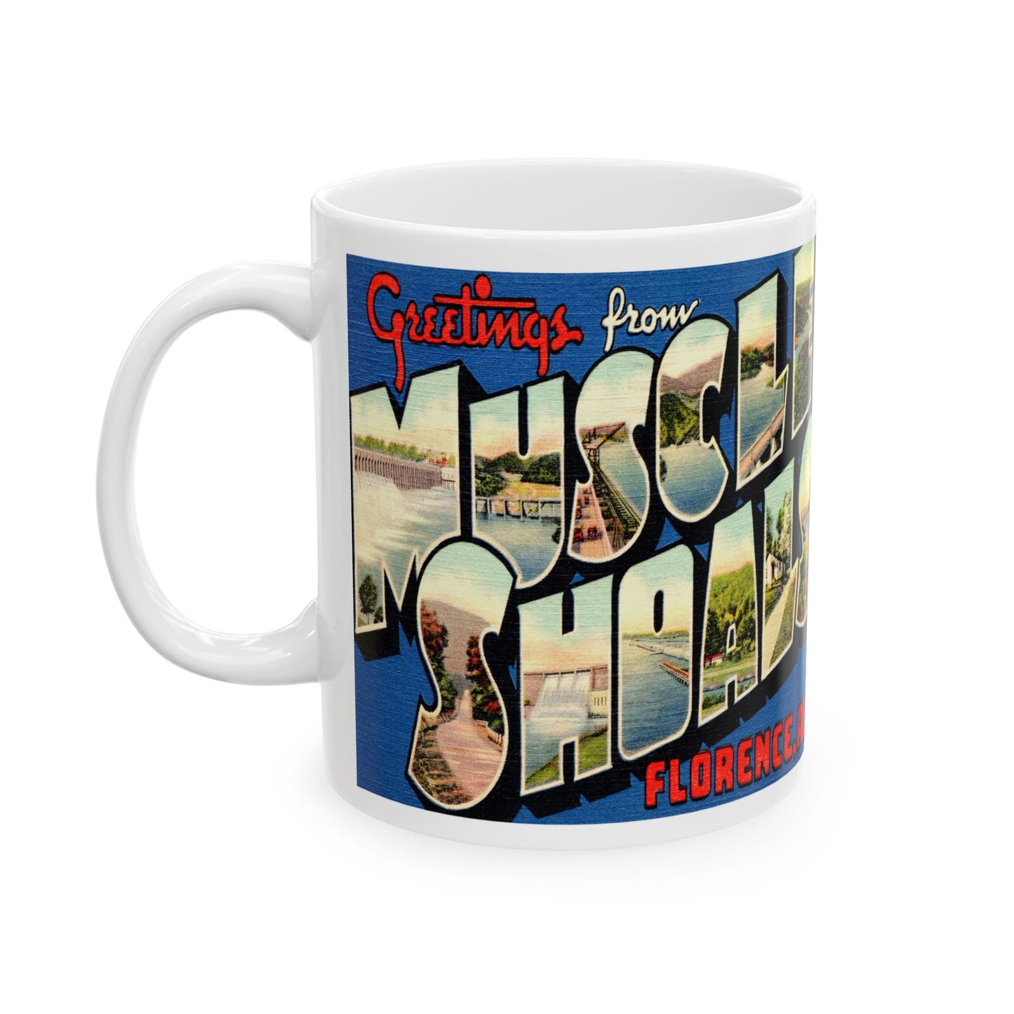 Memebly Retro Greetings from Muscle Shoals AL Coffee Mug