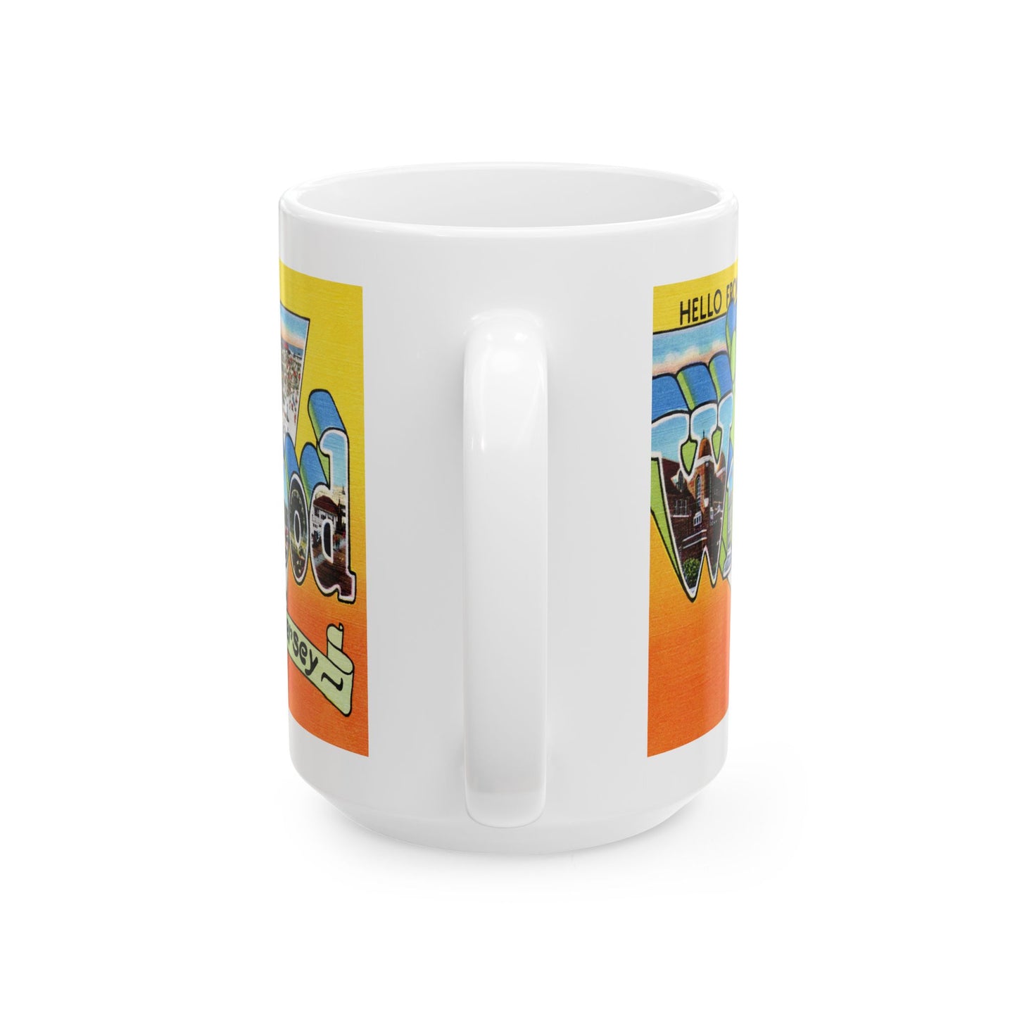 Memebly Scenic Retro Beach Greetings from Wildwood New Jersey Coffee Mug