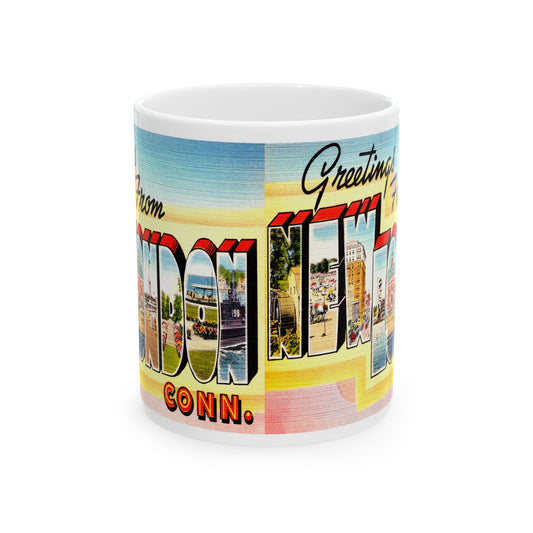 Memebly Colorful Vintage Greetings from New London CT Connecticut Coffee Mug