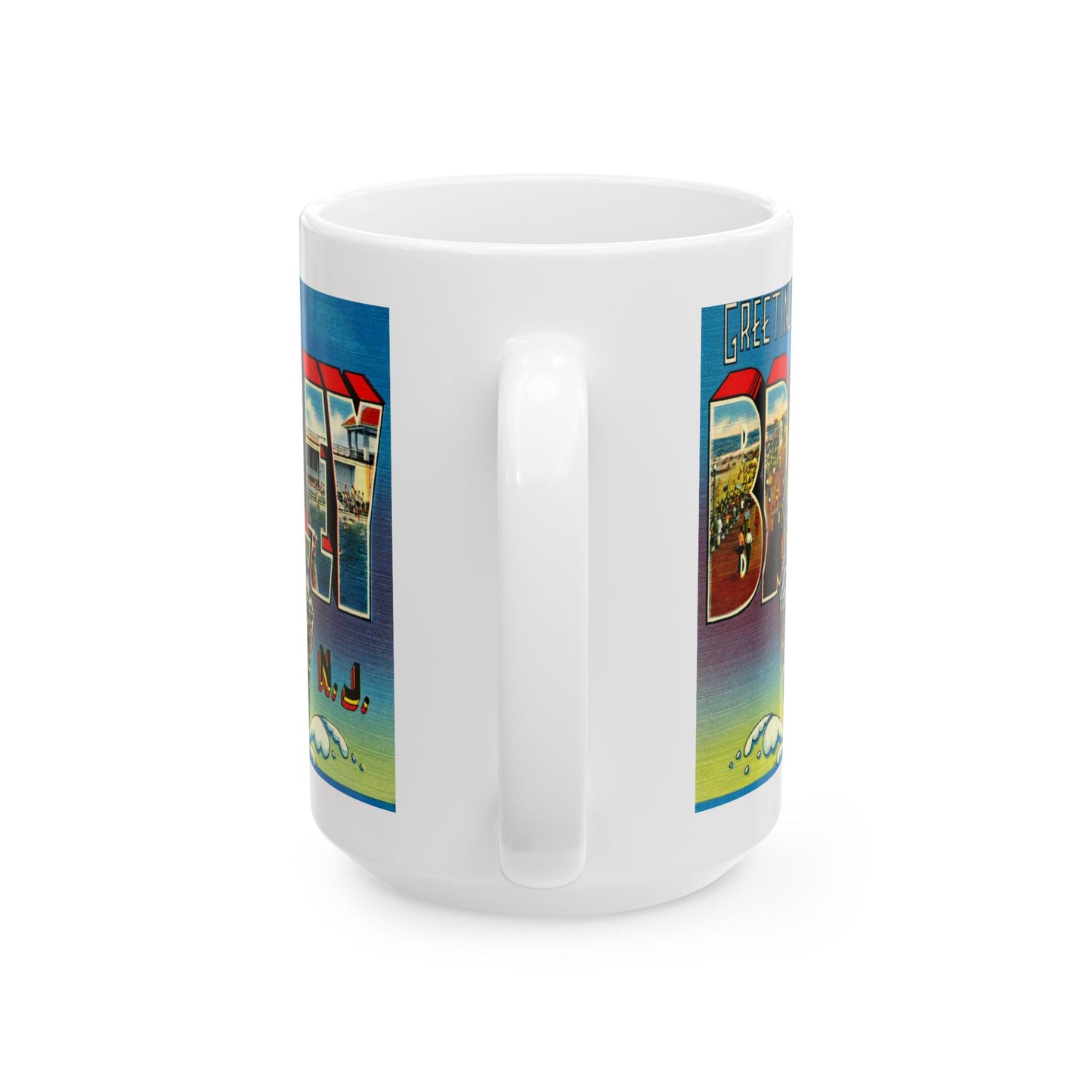 Memebly Vintage Greetings from Bradley Beach NJ New Jersey Coffee Mug