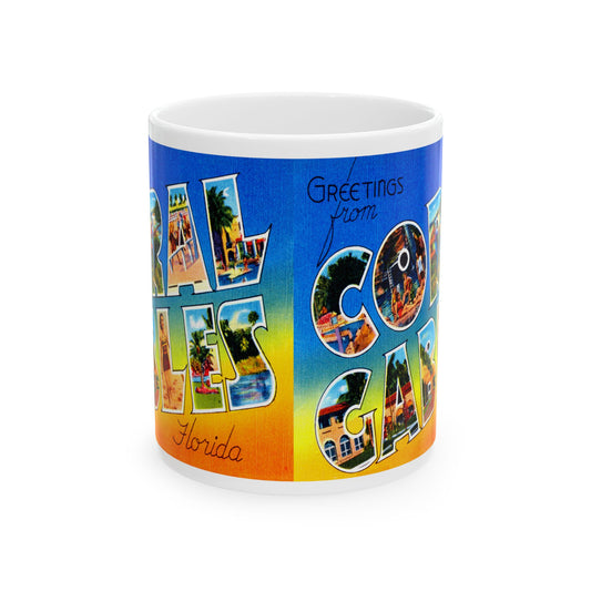 Memebly Vintage Greetings from Coral Gables FL Florida Coffee Mug