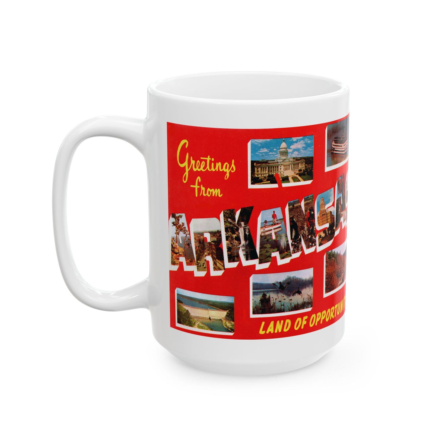 Memebly Vintage 1950s Greetings from AR Arkansas Coffee Mug