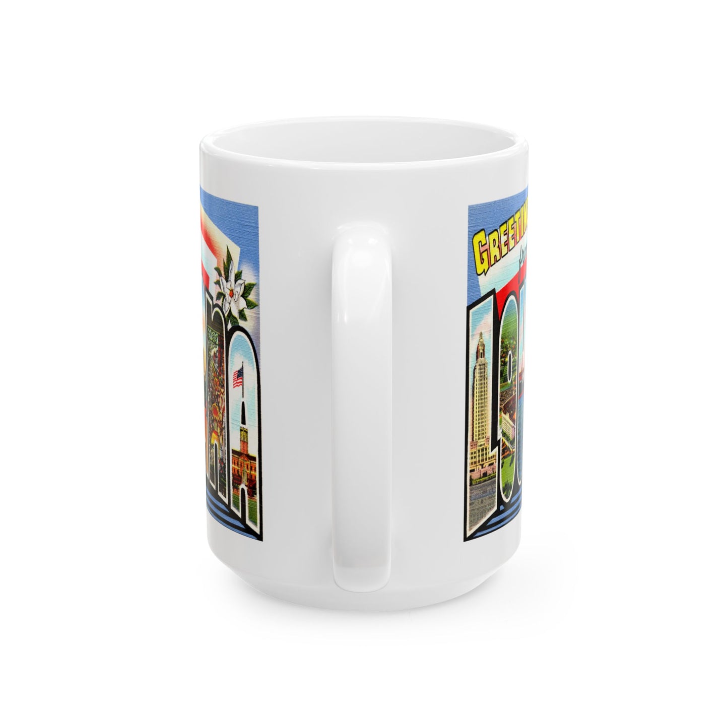 Memebly Vintage Greetings from Louisiana LA Coffee Mug