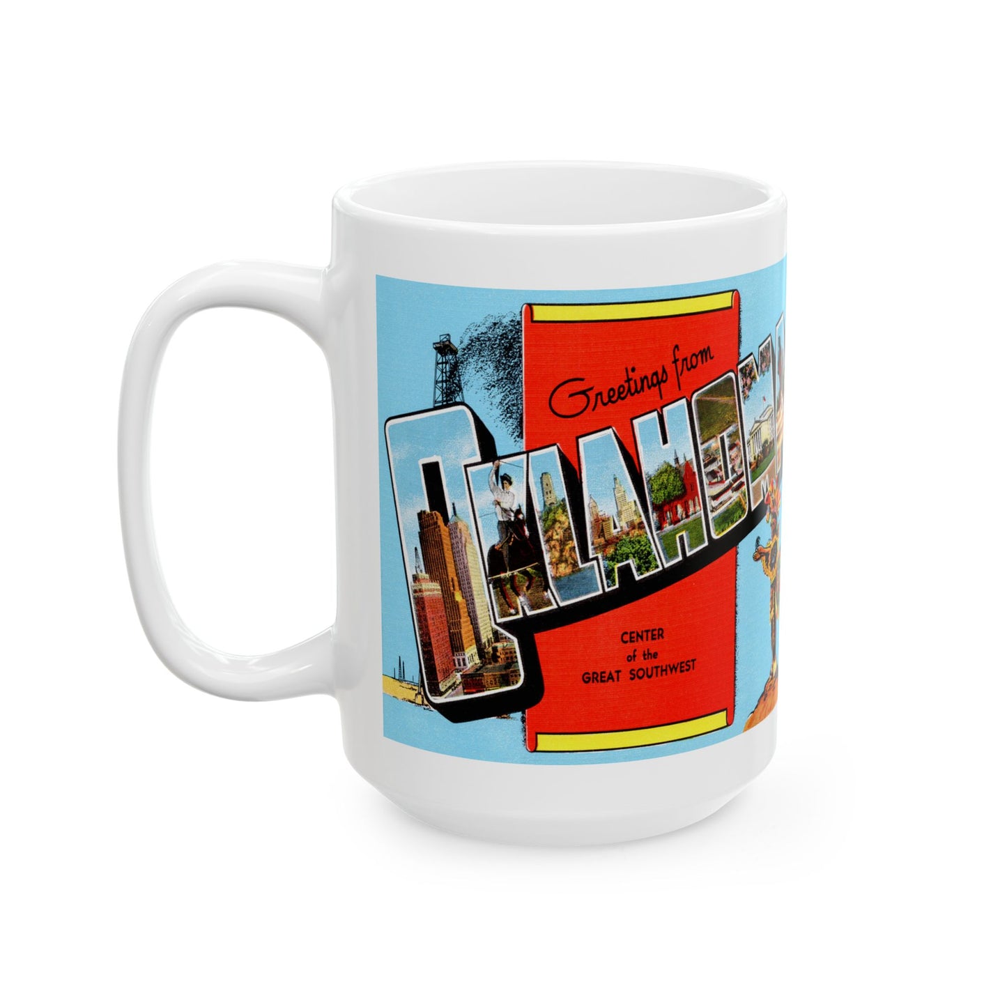 Memebly Scenic Retro Greetings from Oklahoma OK Coffee Mug