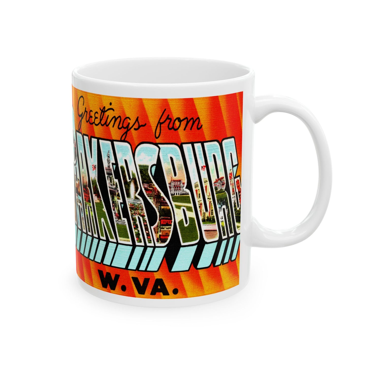 Memebly Vintage Greetings from Parkersburg WV West Virginia Coffee Mug