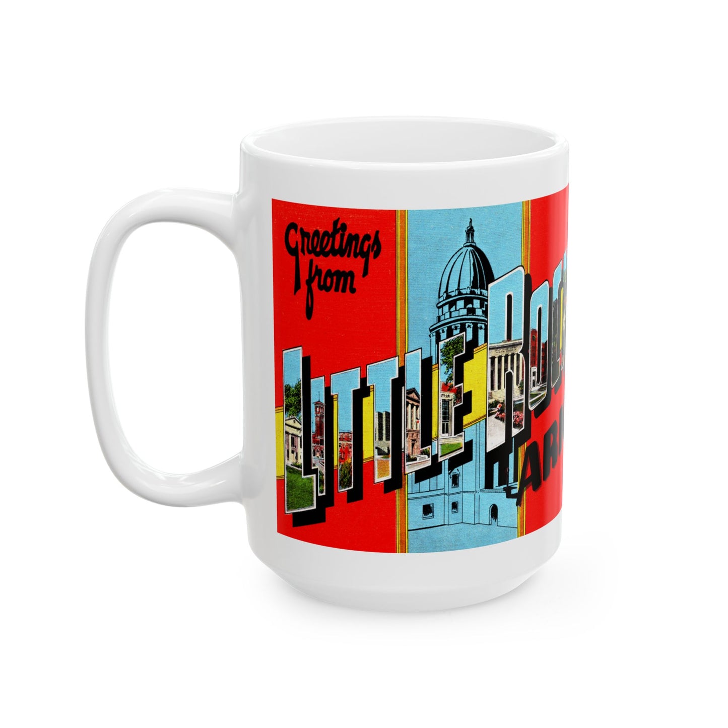 Memebly Vintage Greetings from Little Rock Capital  AR Arkansas Coffee Mug