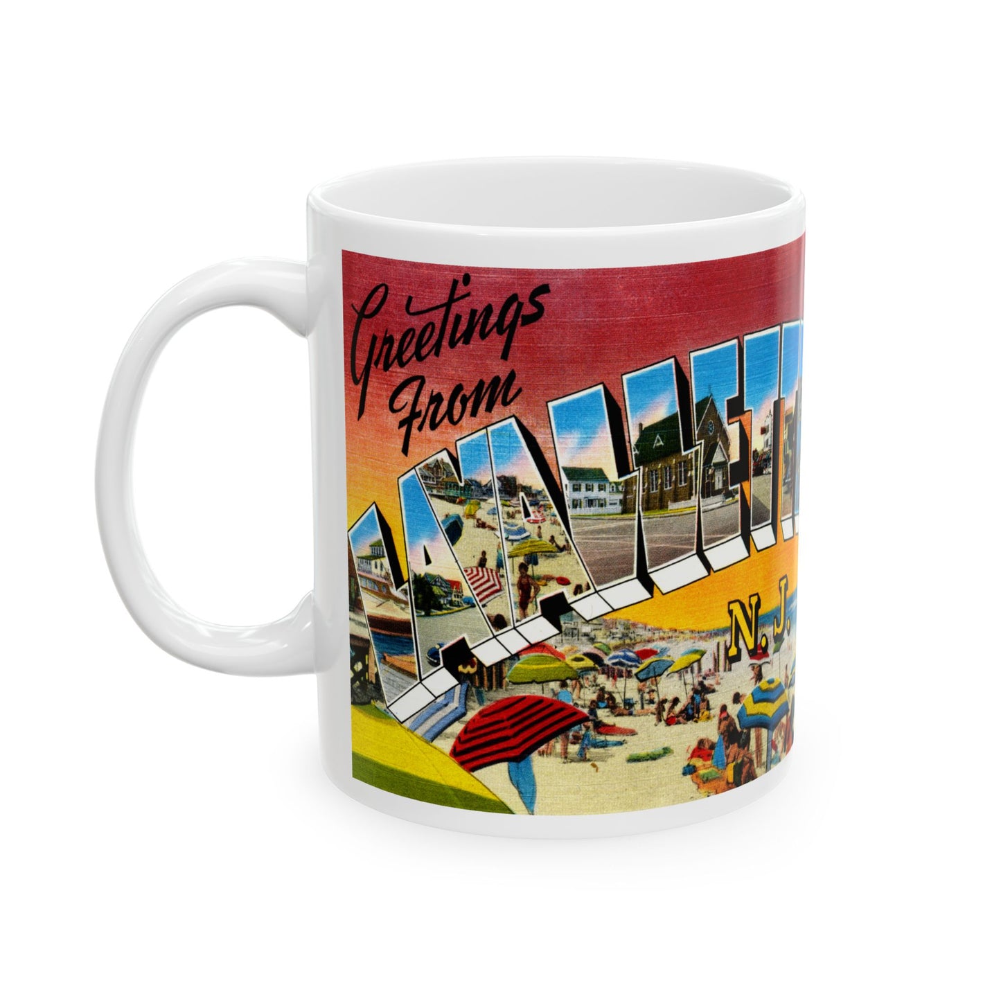 Memebly Vintage Greetings from Lavallette NJ New Jersey Coffee Mug