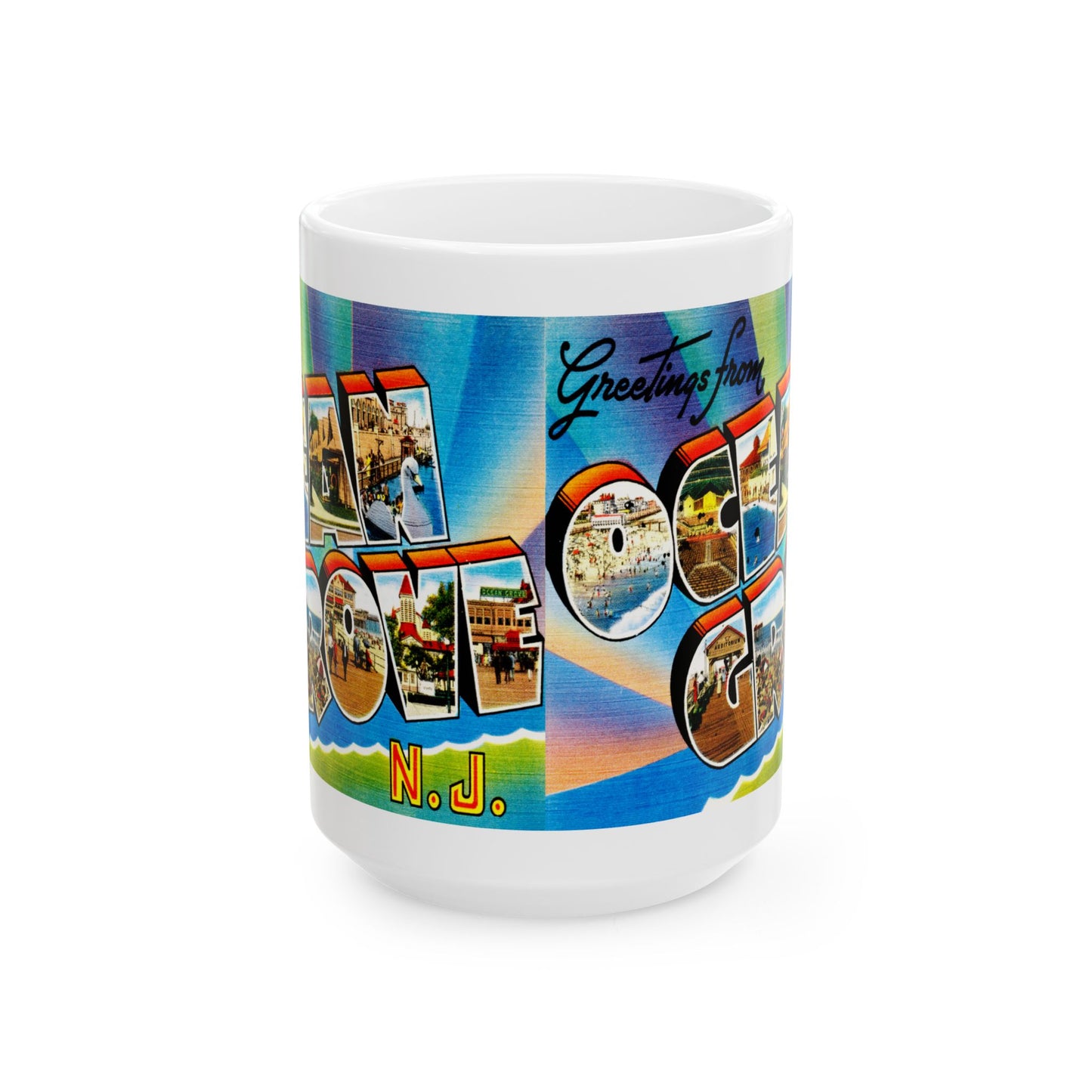 Memebly Retro Greetings from Ocean Grove NJ New Jersey Coffee Mug