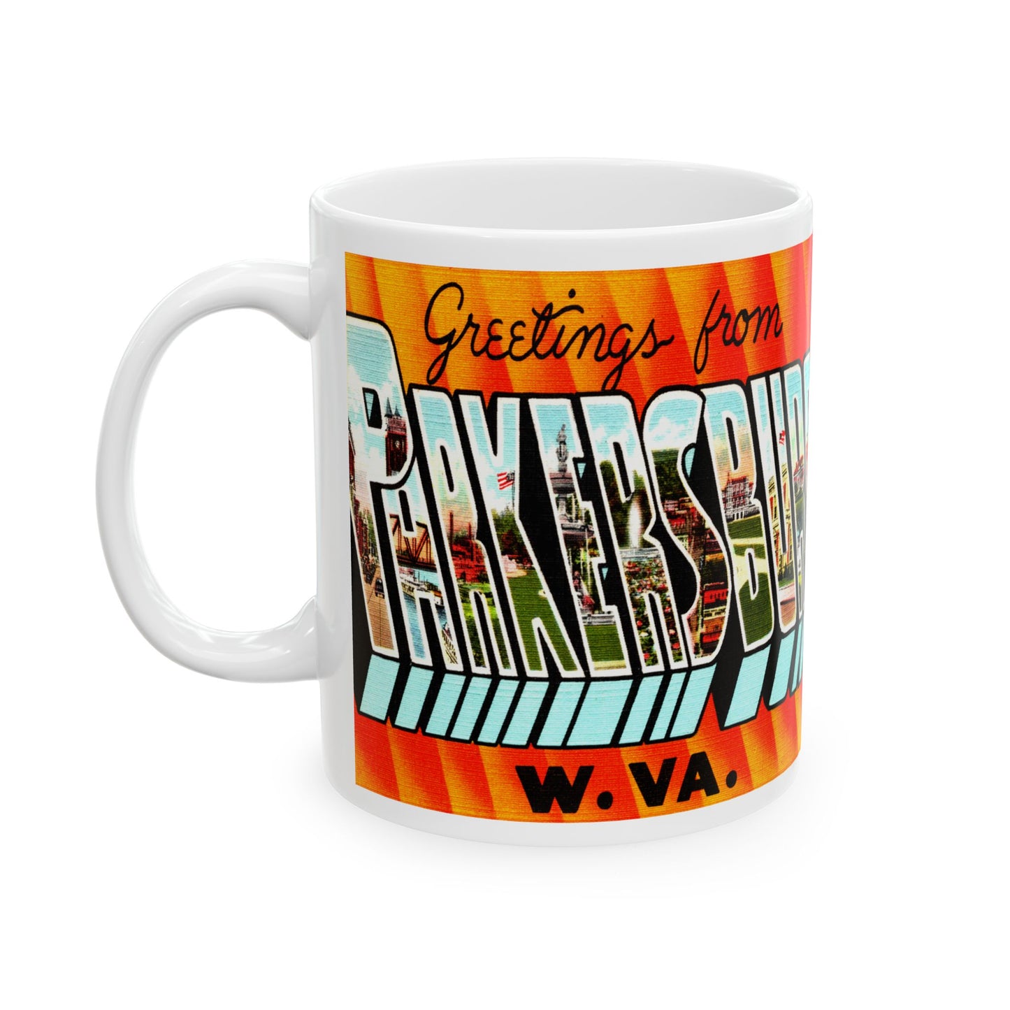 Memebly Vintage Greetings from Parkersburg WV West Virginia Coffee Mug