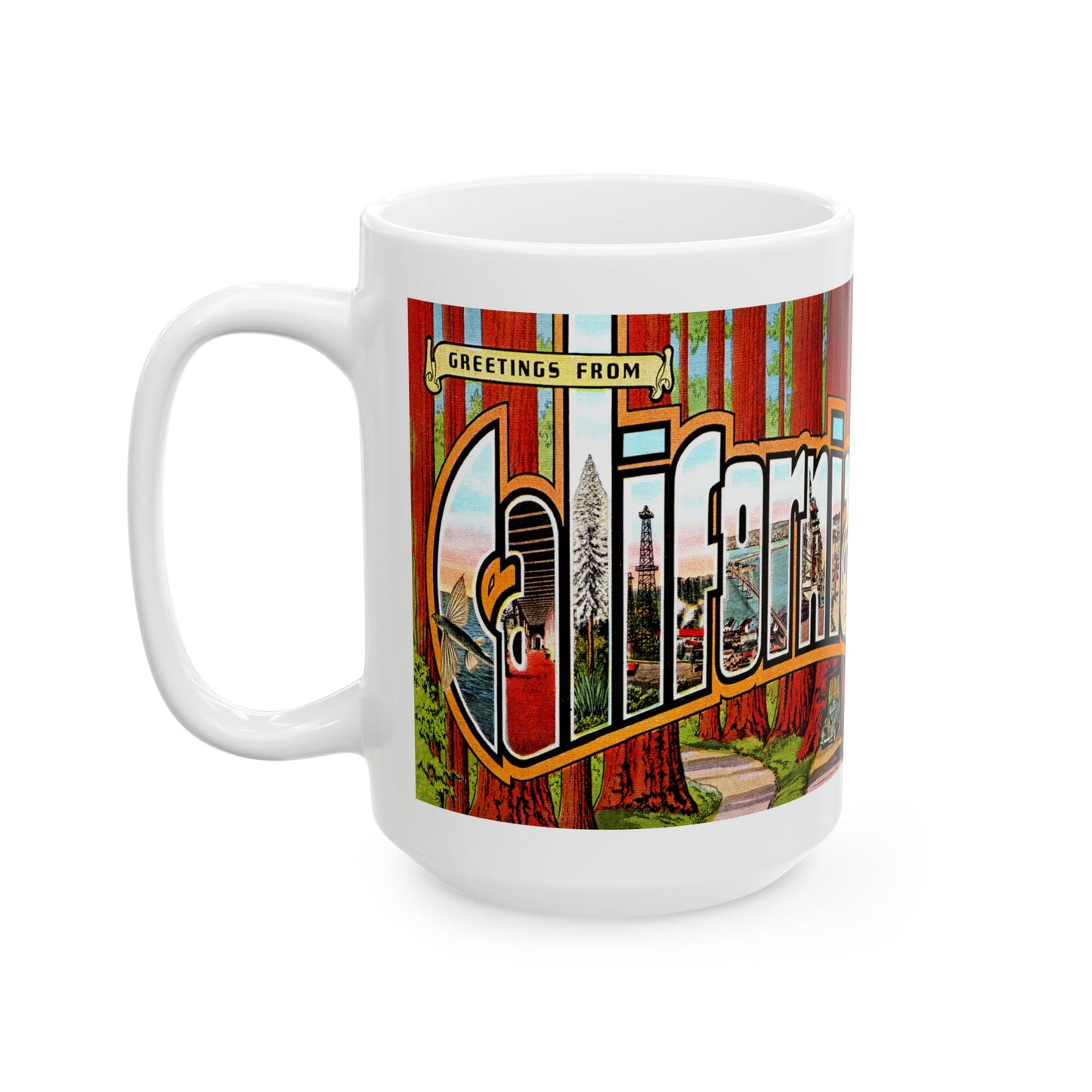 Memebly Retro Greetings from California CA Coffee Mug