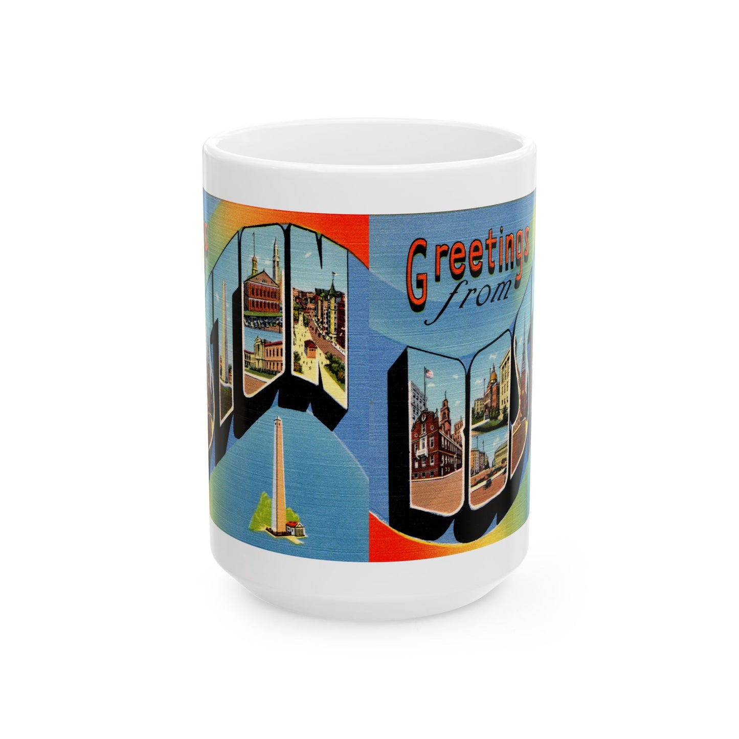 Memebly Scenic Vintage Greetings from Boston MA Massachusetts Coffee Mug