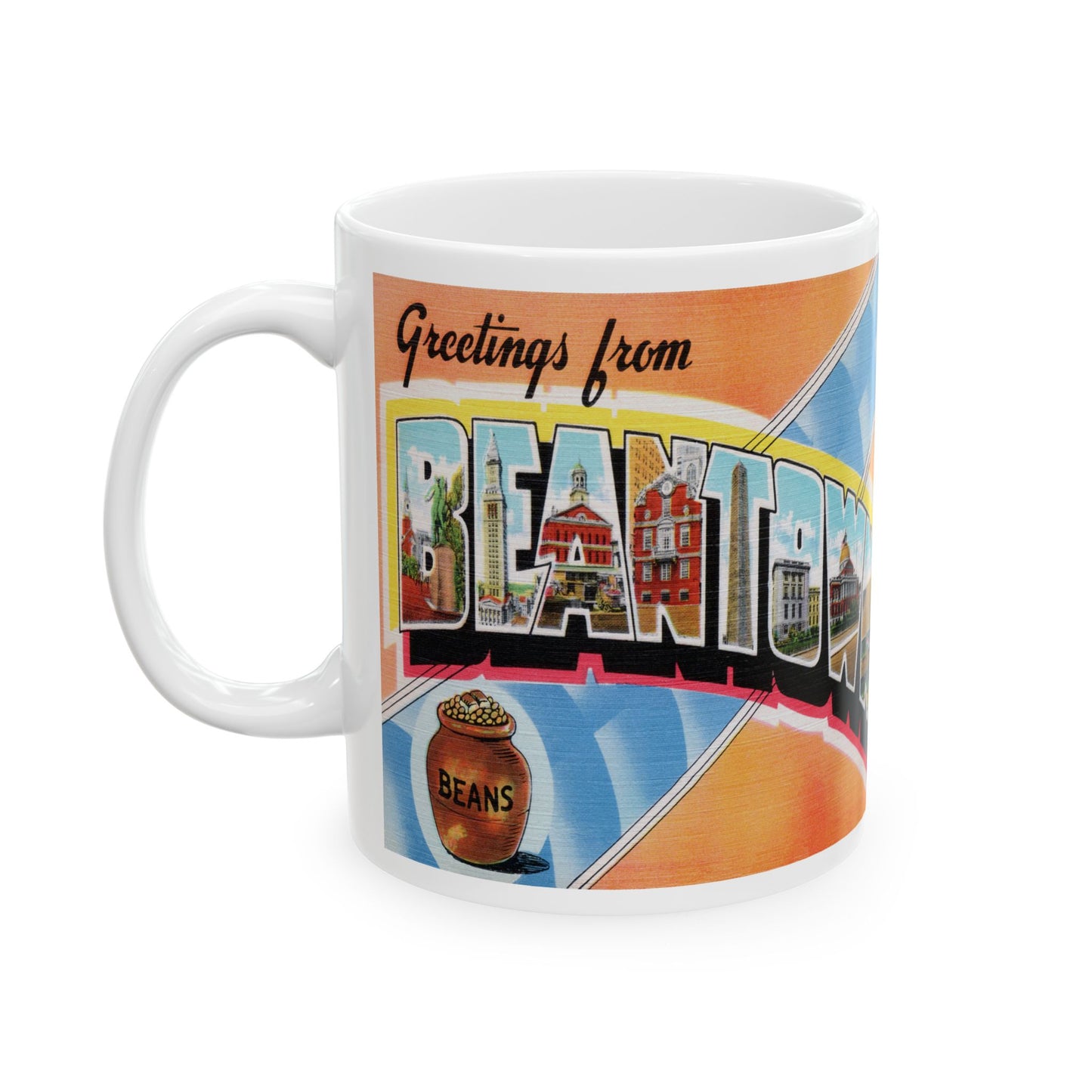 Memebly Vintage Greetings from Beantown Boston MA Massachusetts Coffee Mug