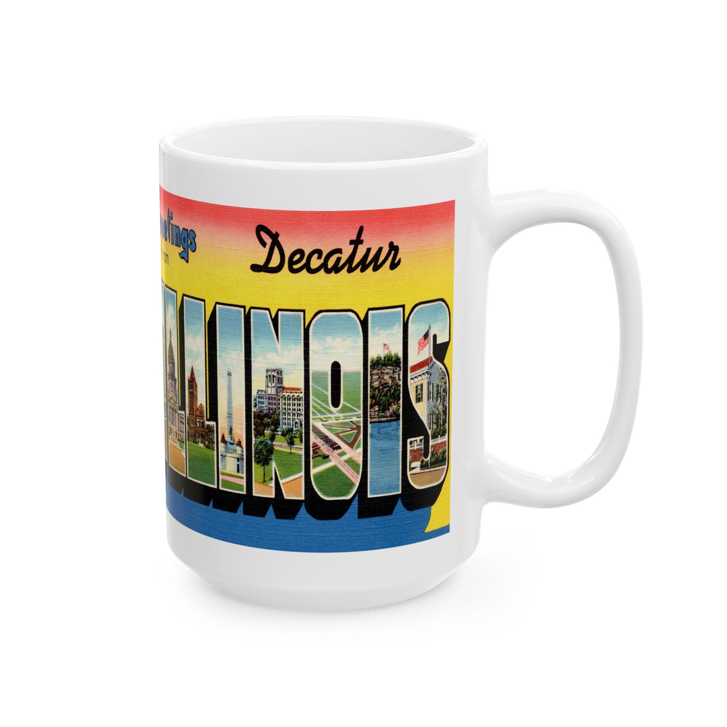 Memebly Retro Greetings from Decatur IL Coffee Mug