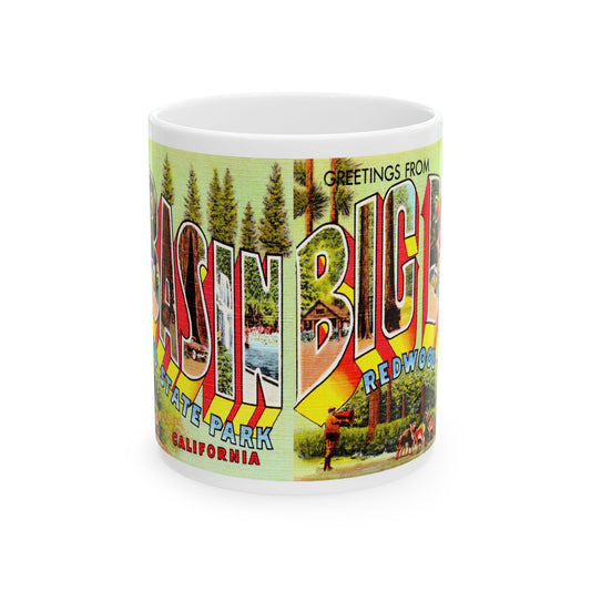 Memebly Vintage Greetings from Big Basin CA California Coffee Mug