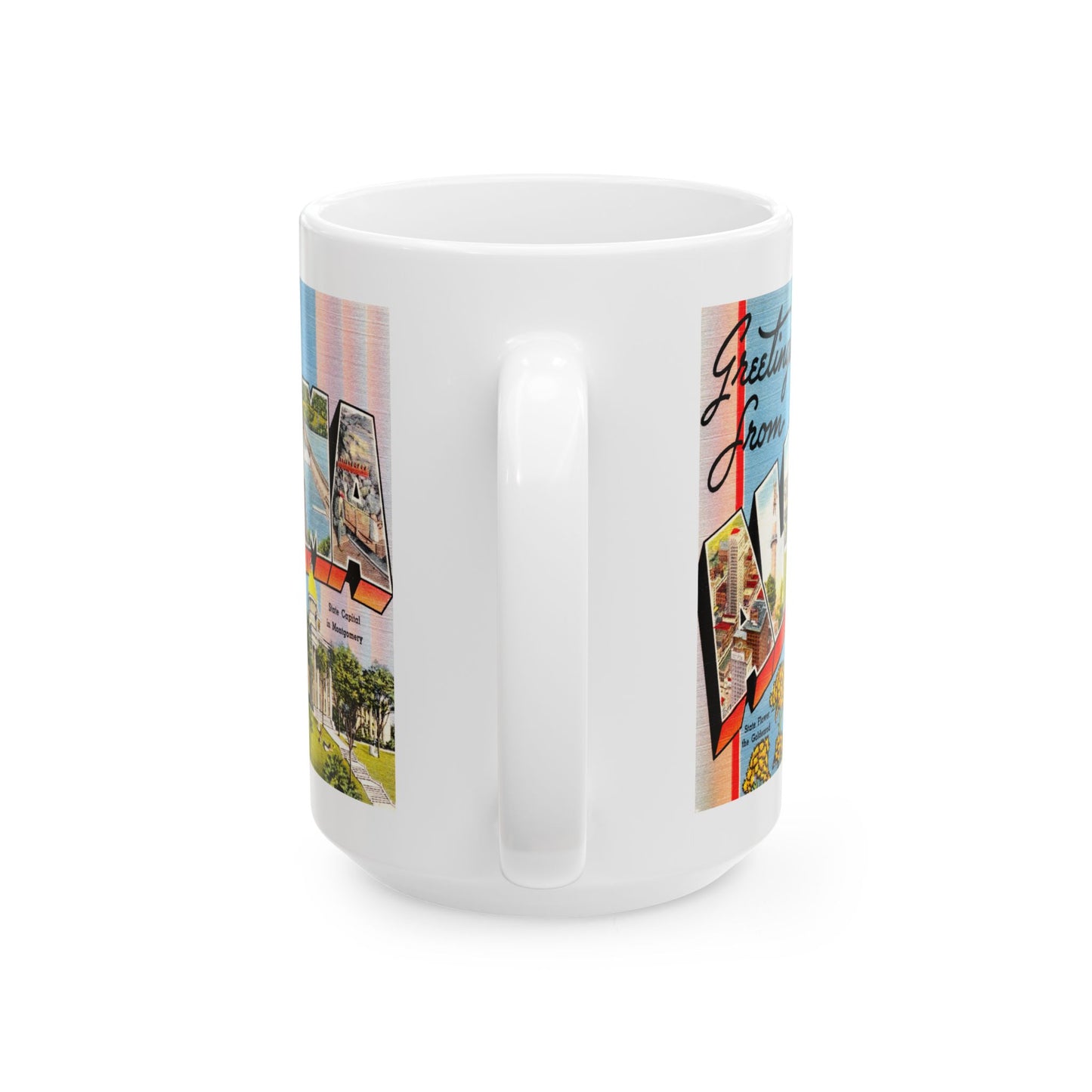 Memebly Flowerful Vintage Greetings from AL Alabama Coffee Mug