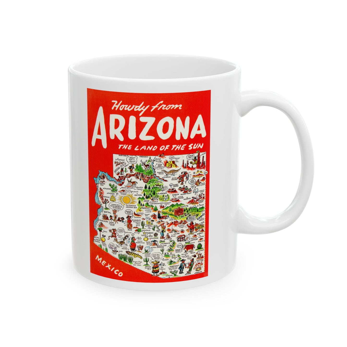 Memebly Vintage Howdy from AZ Arizona Map Coffee Mug