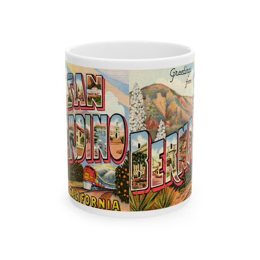 Memebly Vintage Greetings from San Bernardino CA California Coffee Mug