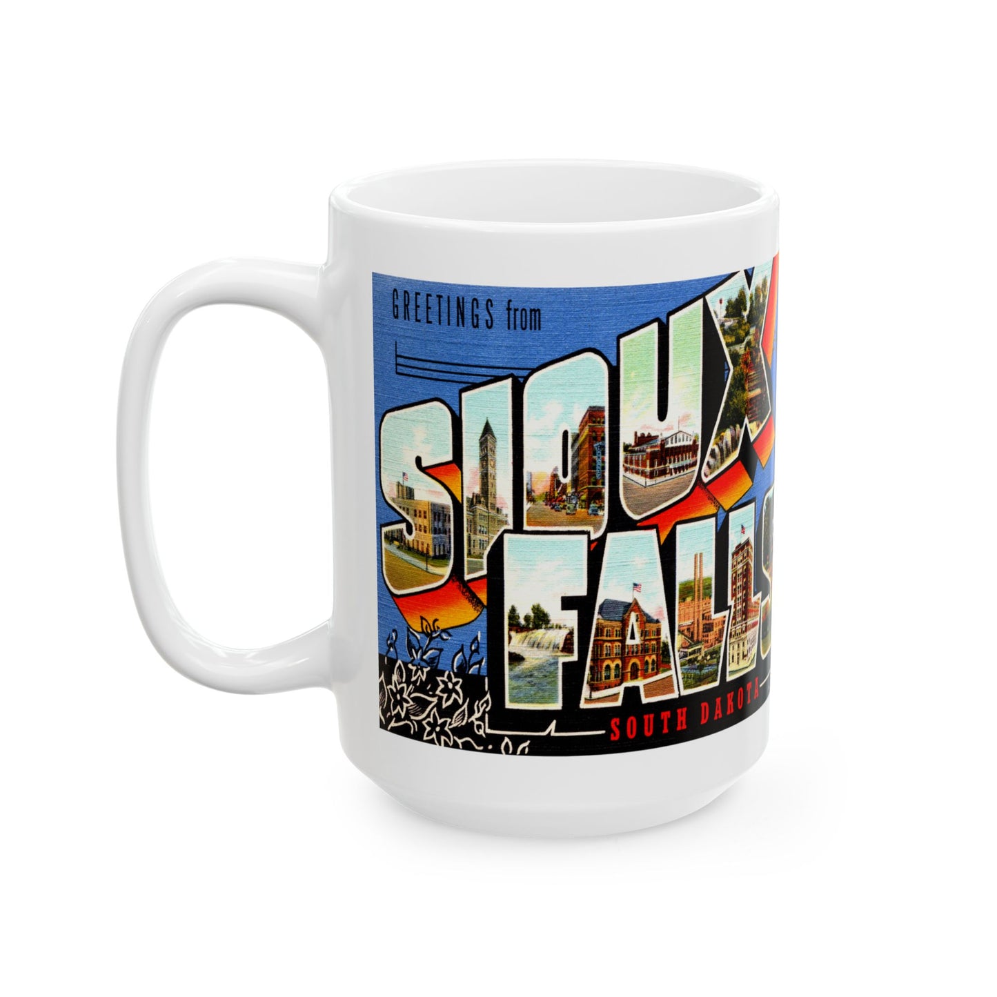 Memebly Vintage Greetings from Sioux Falls SD South Dakota Coffee Mug