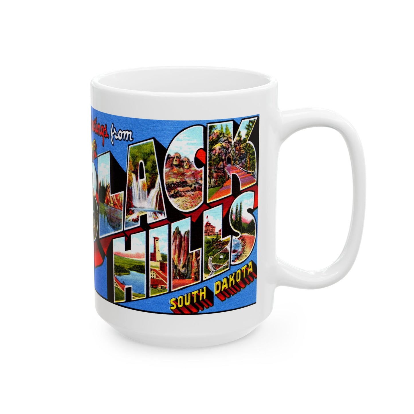 Memebly Vintage Greetings from Black Hills SD South Dakota Coffee Mug