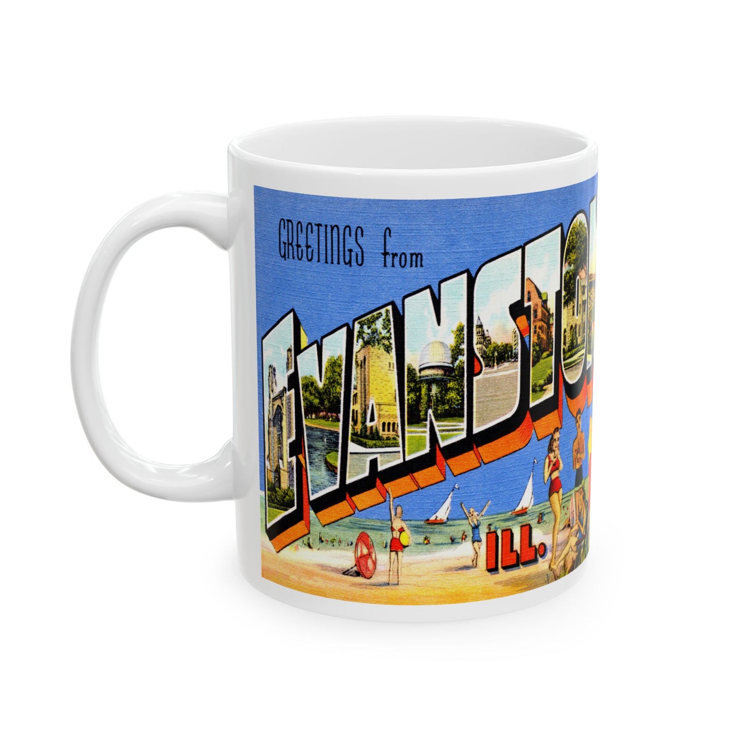 Memebly Vintage Greetings from Evanston IL Coffee Mug