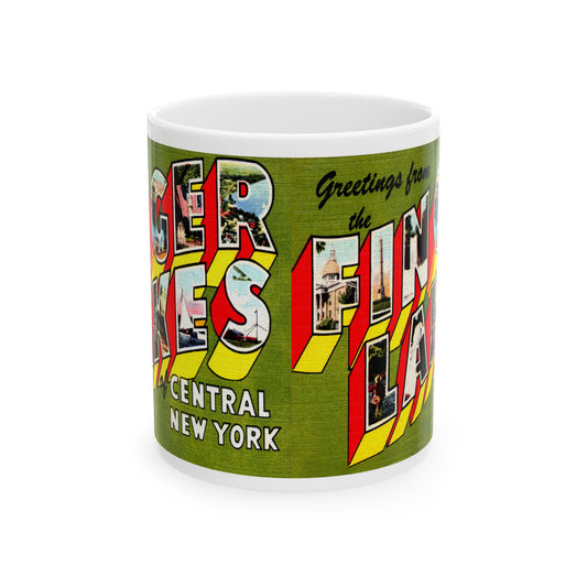 Memebly Vintage Greetings from Finger Lakes Central New York NY Coffee Mug