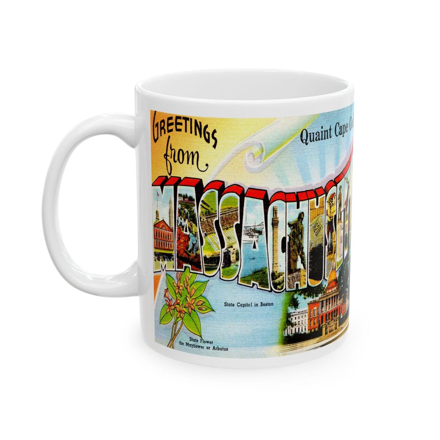 Memebly Vintage Greetings from Quaint Cape Cod MA Massachusetts Coffee Mug