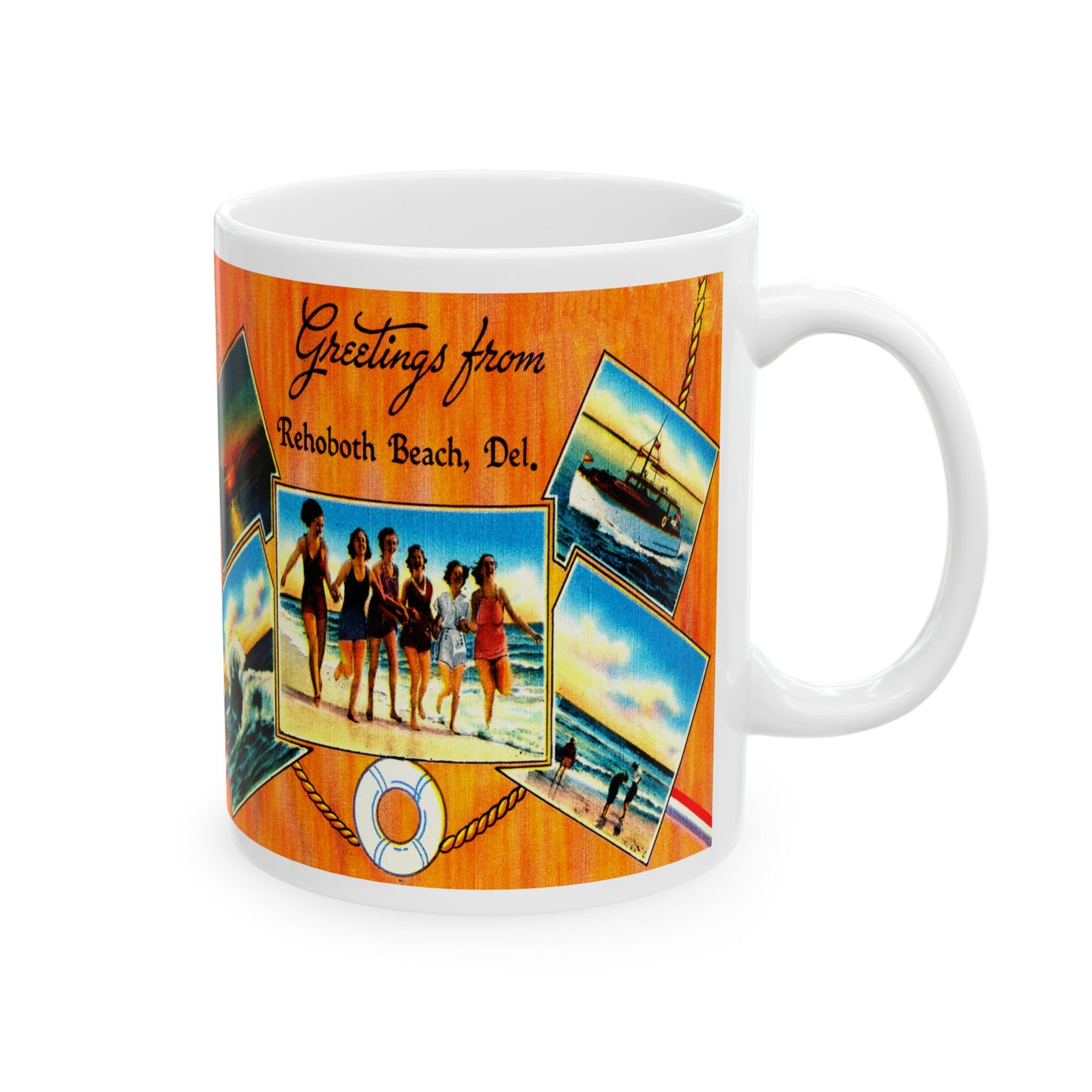 Memebly Vintage Beach Greetings from Rehoboth Beach DE Delaware Coffee Mug