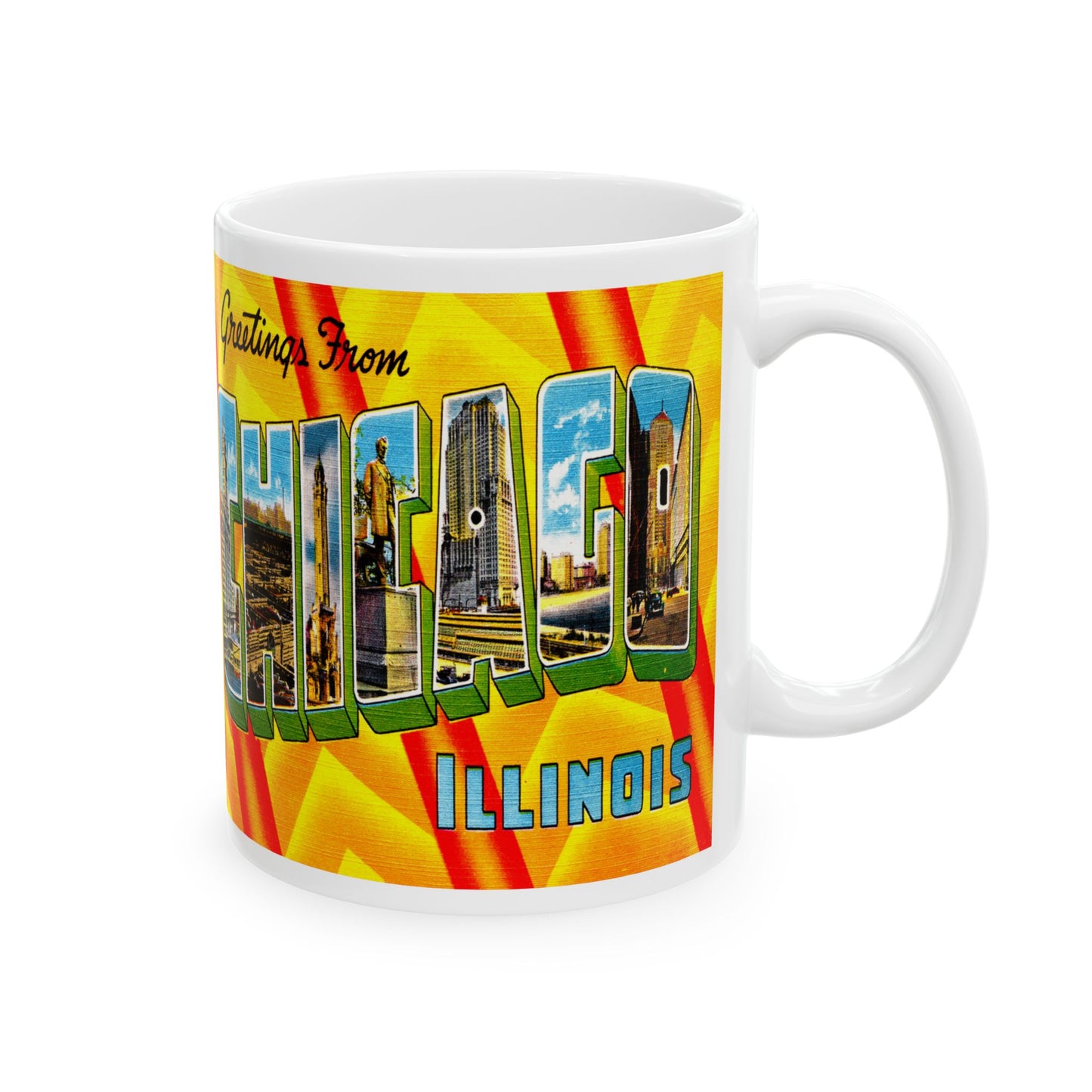 Memebly Retro Greetings from Chicago IL Coffee Mug