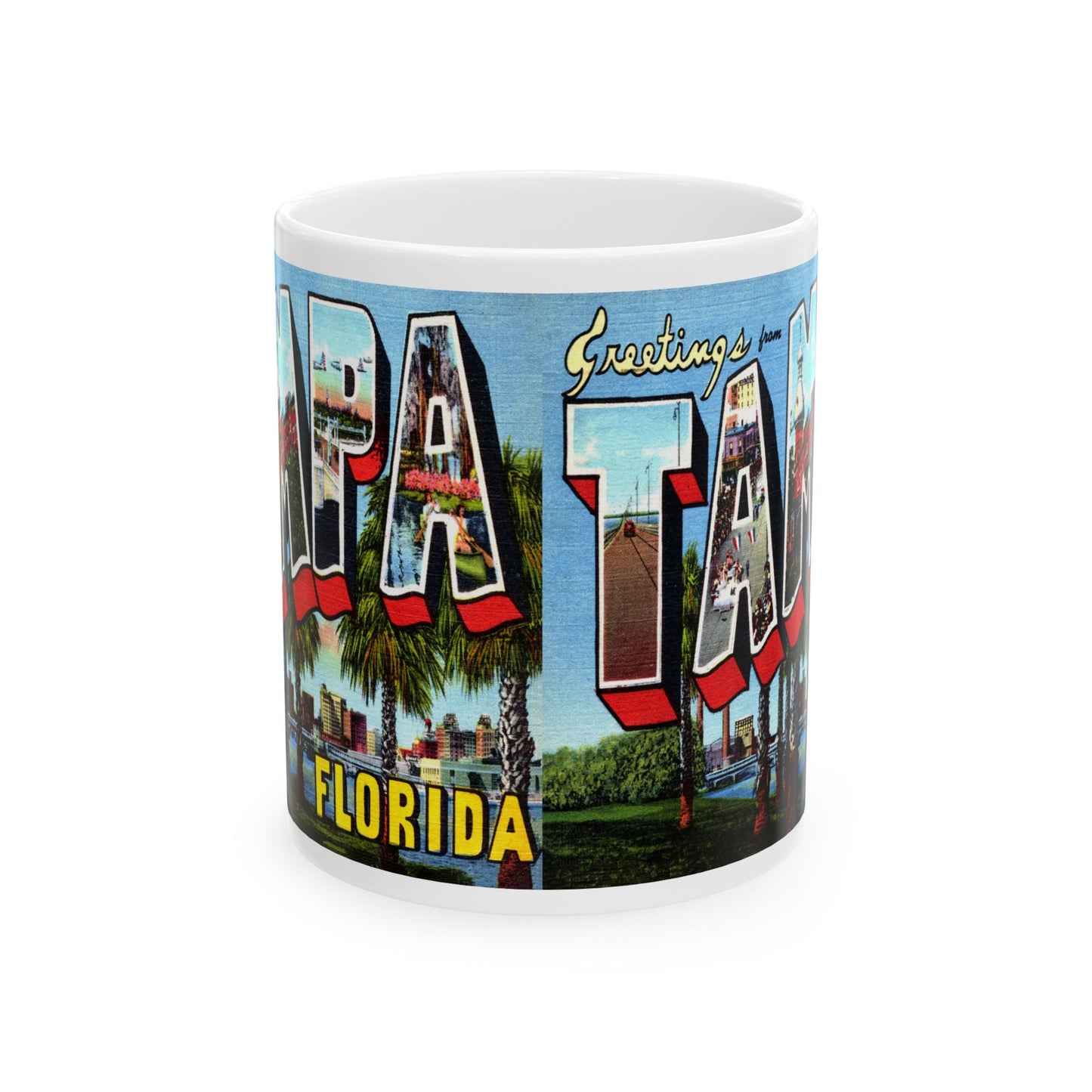 Memebly Scenic Vintage Greetings from Tampa FL Coffee Mug