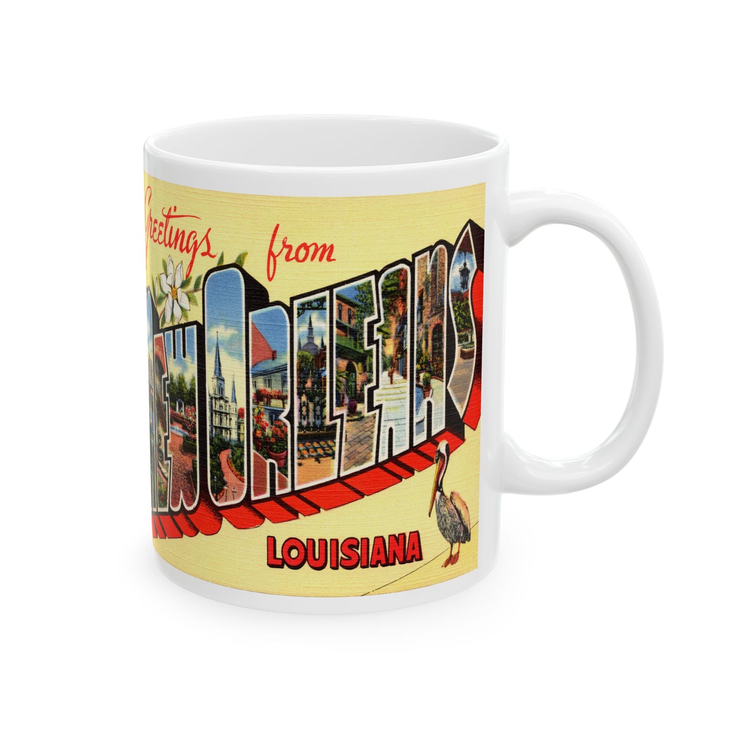 Memebly  Colorful Retro Greetings from New Orleans LA Louisiana Coffee Mug