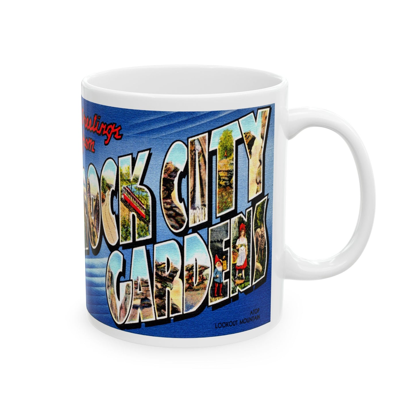 Memebly Vintage Greetings from Rock City Gardens GA Coffee Mug