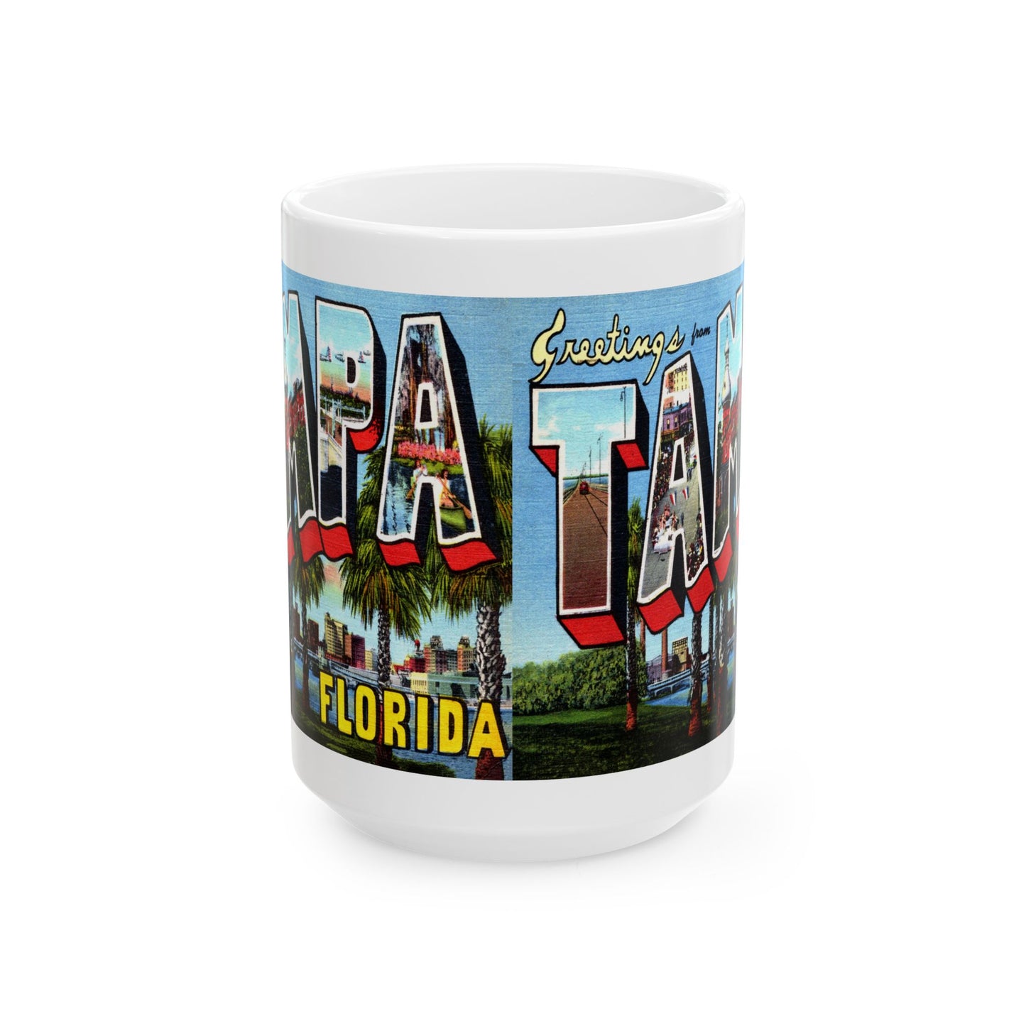 Memebly Scenic Vintage Greetings from Tampa FL Coffee Mug