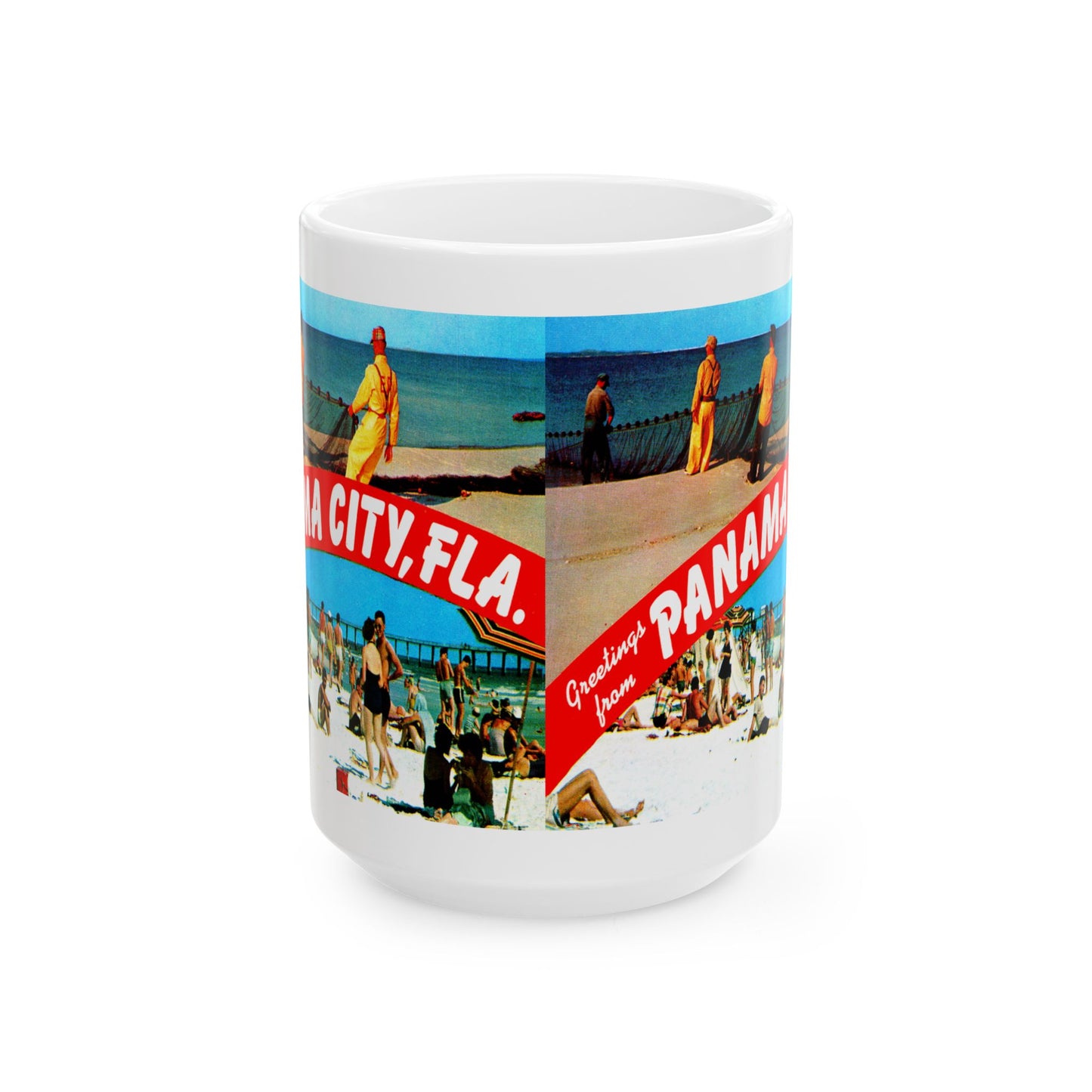 Memebly Retro 1950s Greetings from Panama City FL Florida Coffee Mug