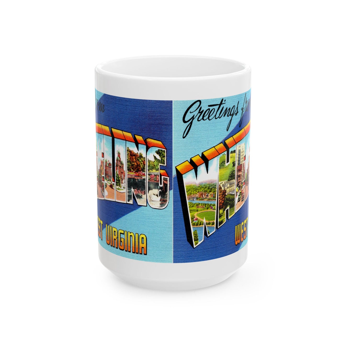 Memebly Retro Vintage Greetings from Wheeling WV West Virginia Coffee Mug