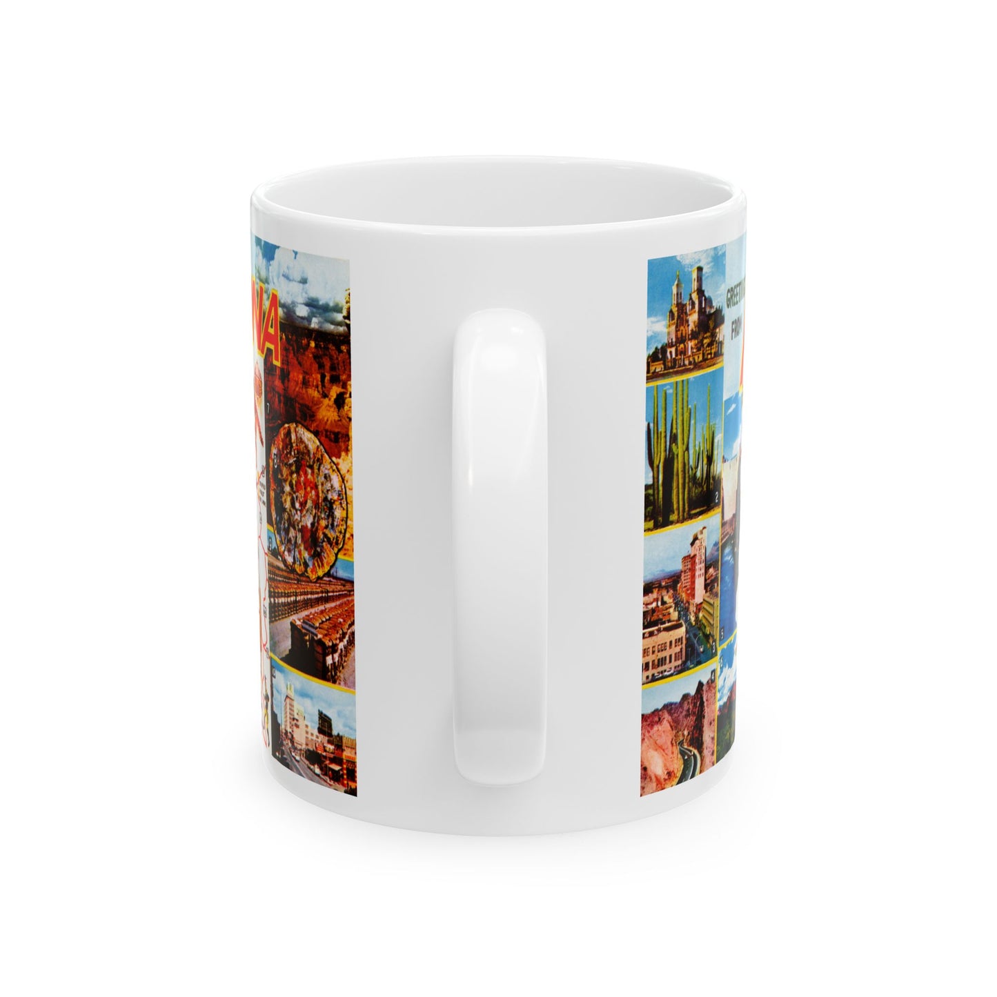 Memebly Vintage Scenic View AZ Arizona Map Coffee Mug