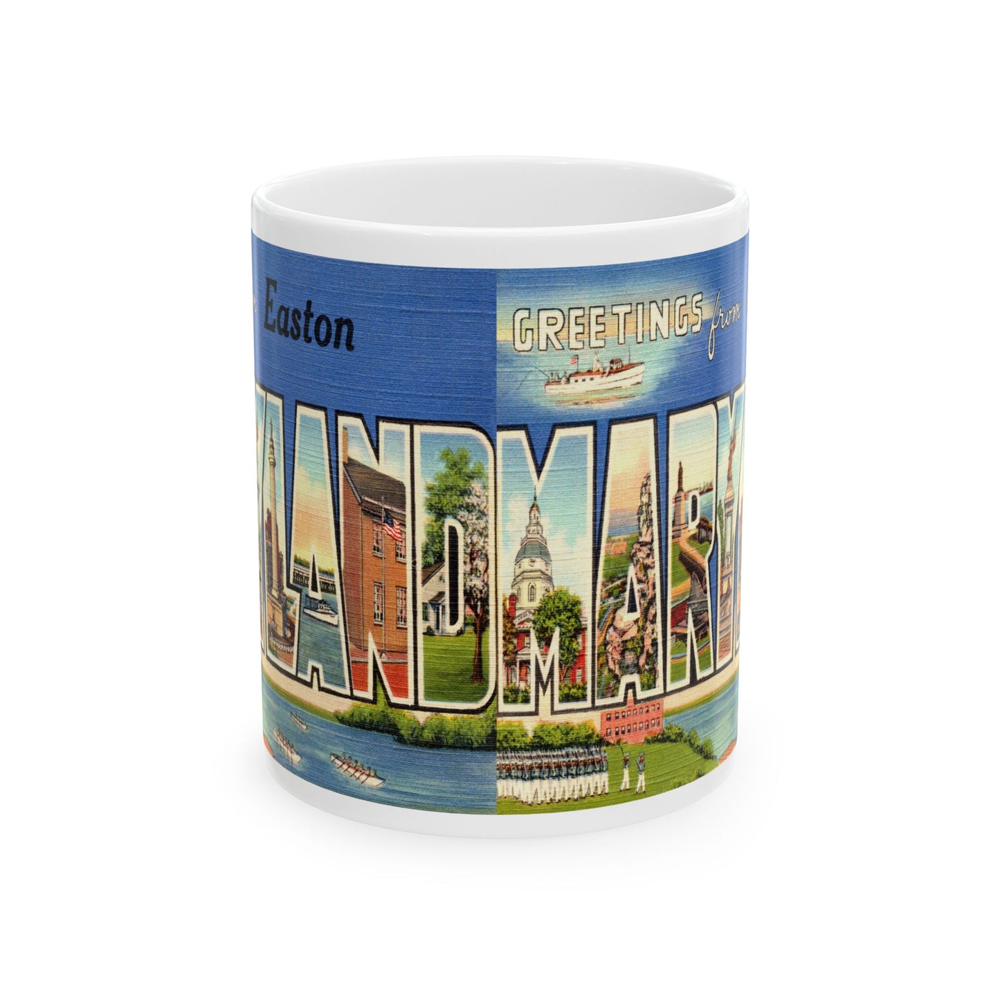 Memebly Vintage Greetings from Easton MD Maryland Coffee Mug