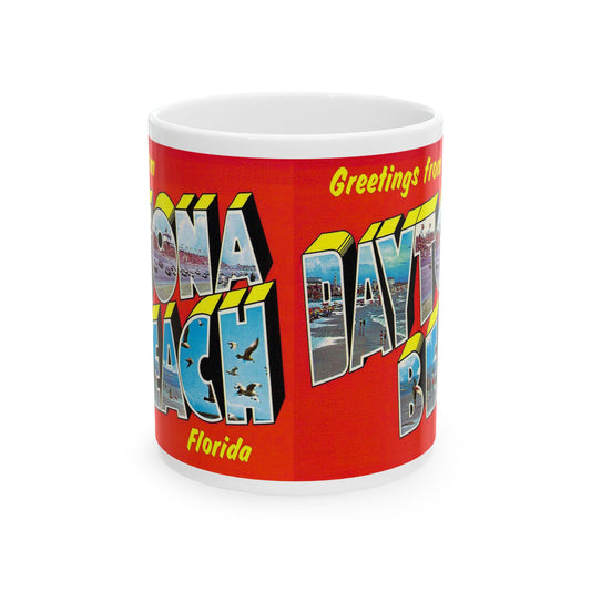 Memebly Vintage 1950s Greetings from Daytona Beach FL Florida Coffee Mug